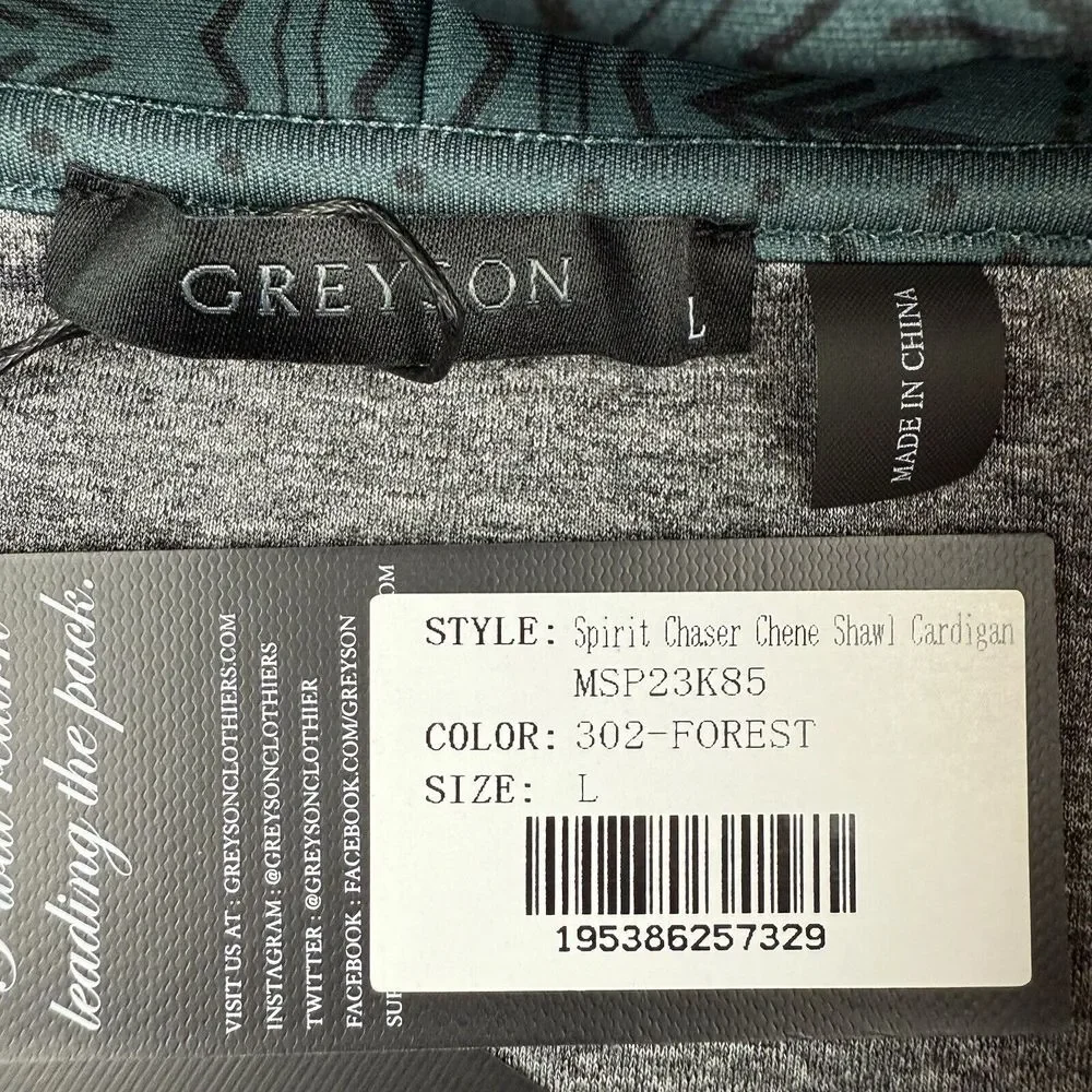 Greyson Golf L Spirit Chaser Chene Shawl Collar Cardigan Sweater Performance NWT